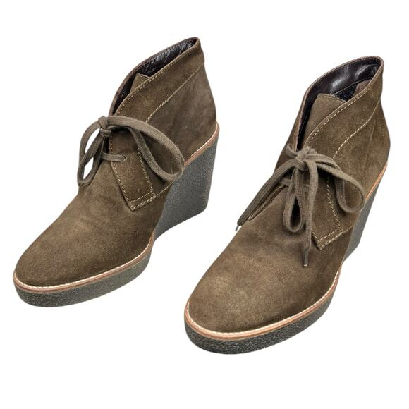 Aquatalia Women’s Vianna Olive Suede Wedge Chukka Boots Size US 8.5 - Picture 6 of 12